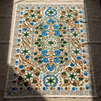 Wandering Petal Hand-Embroidered Cotton Ash Throw