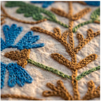 Wandering Petal Hand-Embroidered Cotton Ash Throw