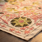 Wandering Lace Hand-Embroidered Cotton Suzani Throw