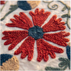 Wandering Stone Hand-Embroidered Cotton Suzani Throw