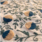 Wandering Stone Hand-Embroidered Cotton Suzani Throw