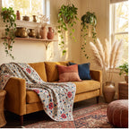 Wandering Stone Hand-Embroidered Cotton Suzani Throw