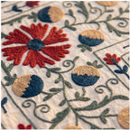 Wandering Stone Hand-Embroidered Cotton Suzani Throw