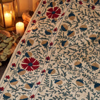 Wandering Stone Hand-Embroidered Cotton Suzani Throw