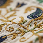 Wandering Lush Hand-Embroidered Cotton Suzani Stone Throw