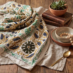Wandering Lush Hand-Embroidered Cotton Suzani Stone Throw