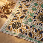 Wandering Lush Hand-Embroidered Cotton Suzani Stone Throw