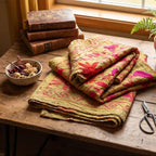 Vintage Suzani - Stone Bloom Luxury Kantha Throw