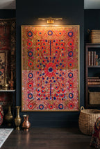 Amber Glow Luxury Vintage Suzani Kantha Throw