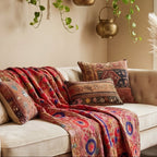 Amber Glow Luxury Vintage Suzani Kantha Throw
