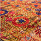 Amber Glow Luxury Vintage Suzani Kantha Throw