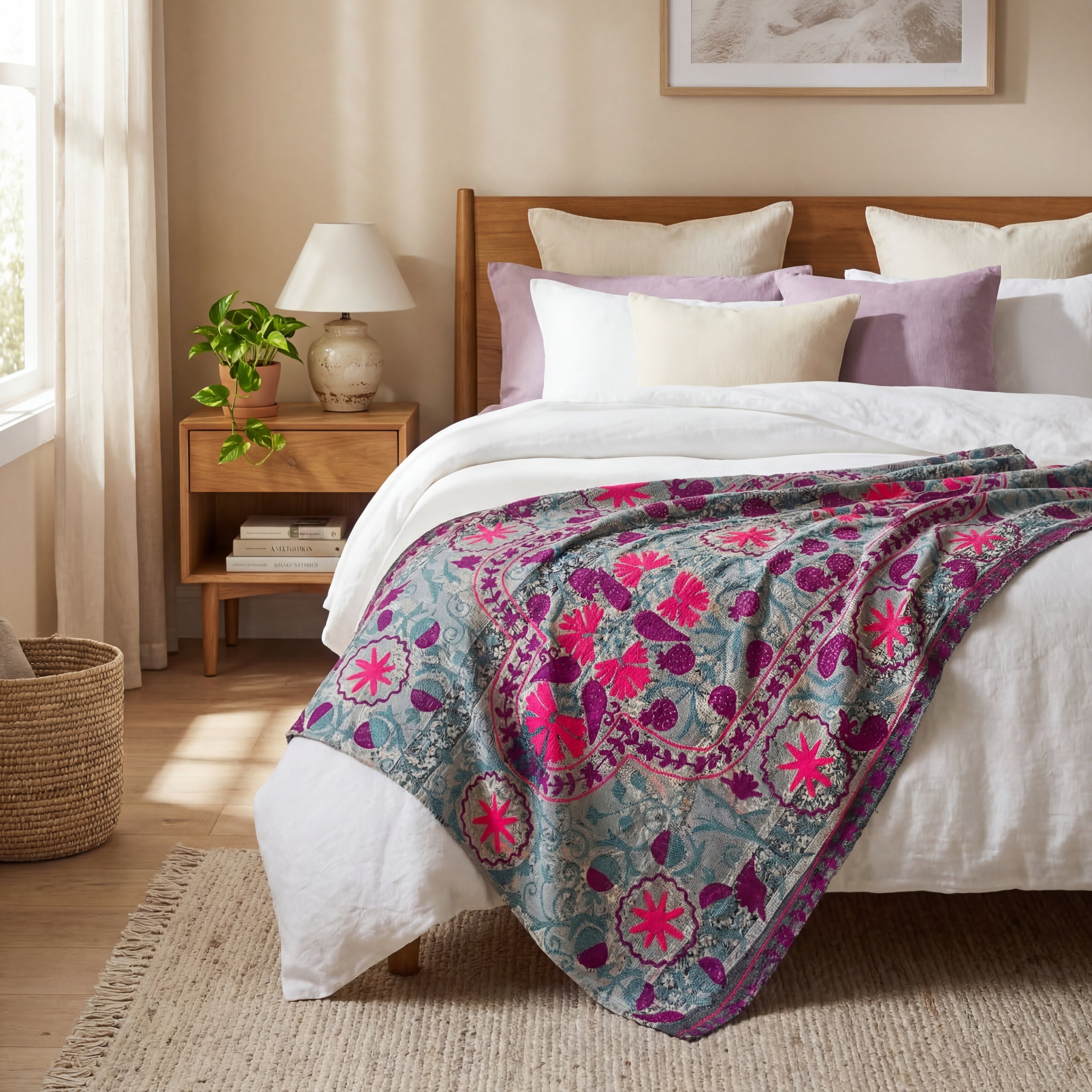 Vintage Suzani - Sienna Glow Luxury Kantha Throw