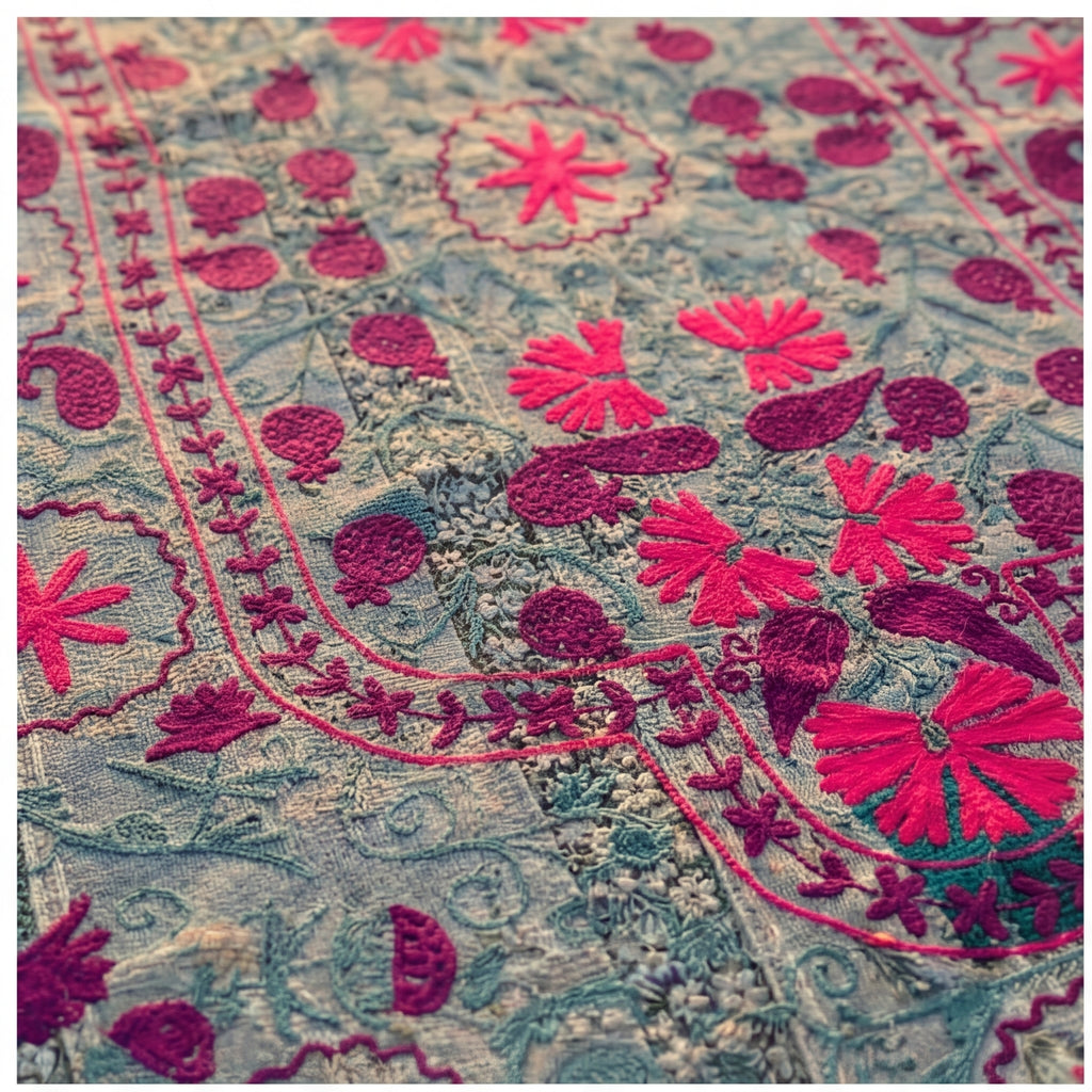 Vintage Suzani - Sienna Glow Luxury Kantha Throw