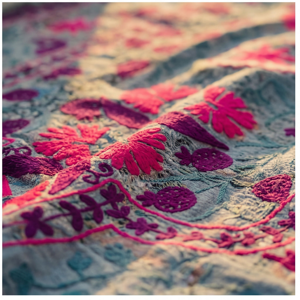Vintage Suzani - Sienna Glow Luxury Kantha Throw