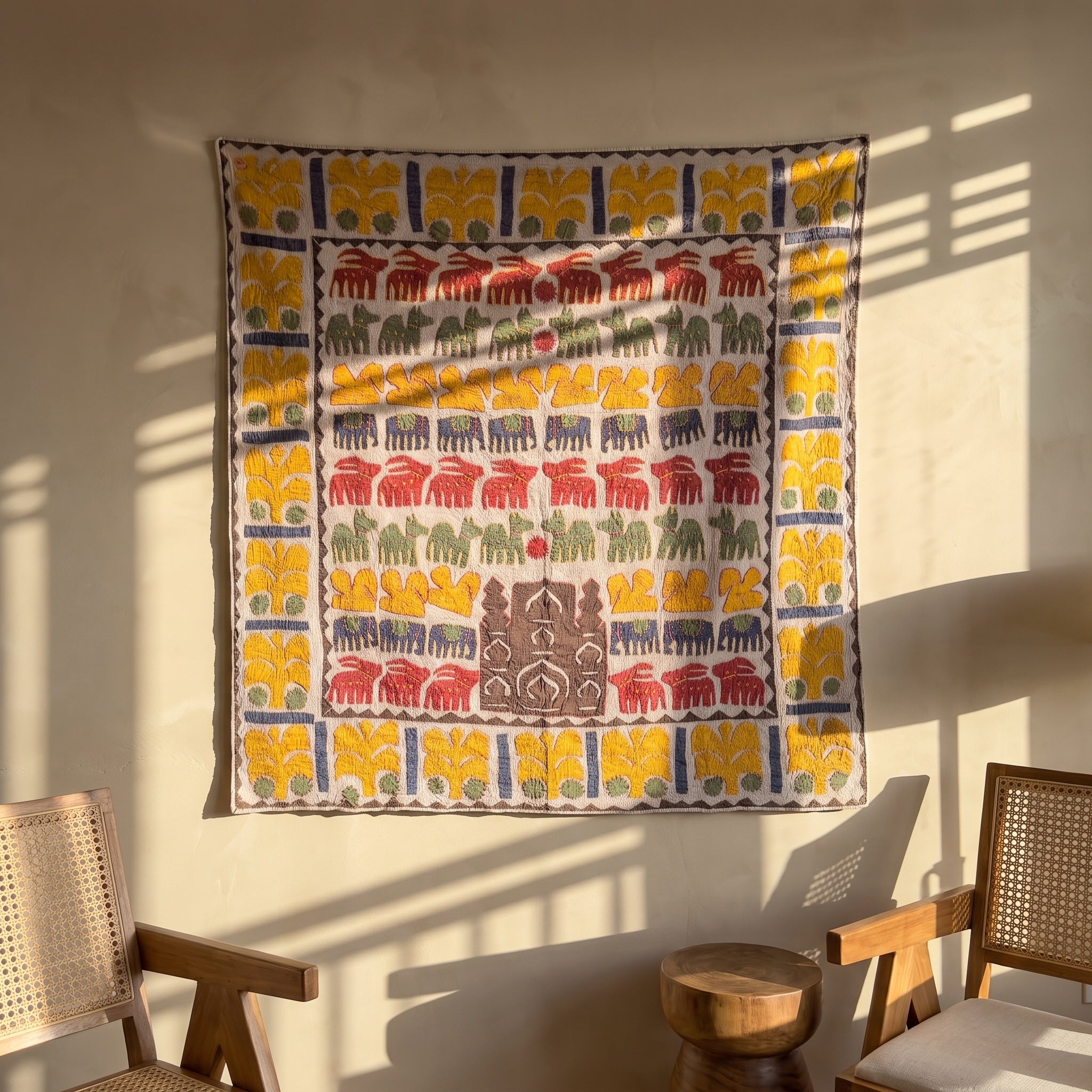 Dreamy Haze Appliqué Pure Cotton Wall Hanging