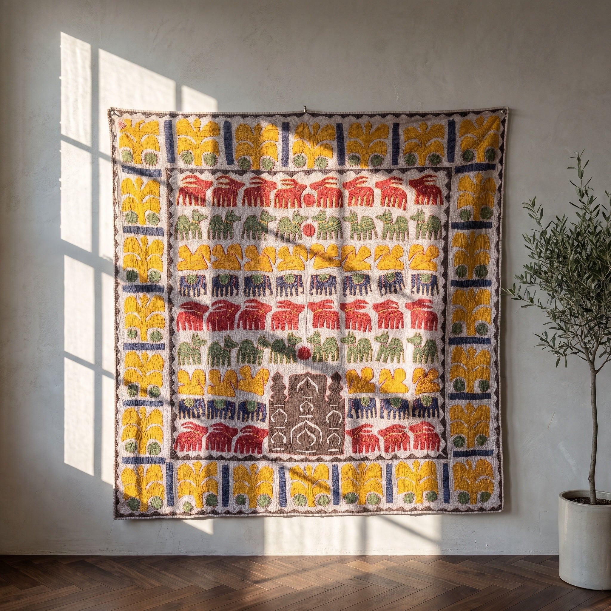 Dreamy Haze Appliqué Pure Cotton Wall Hanging