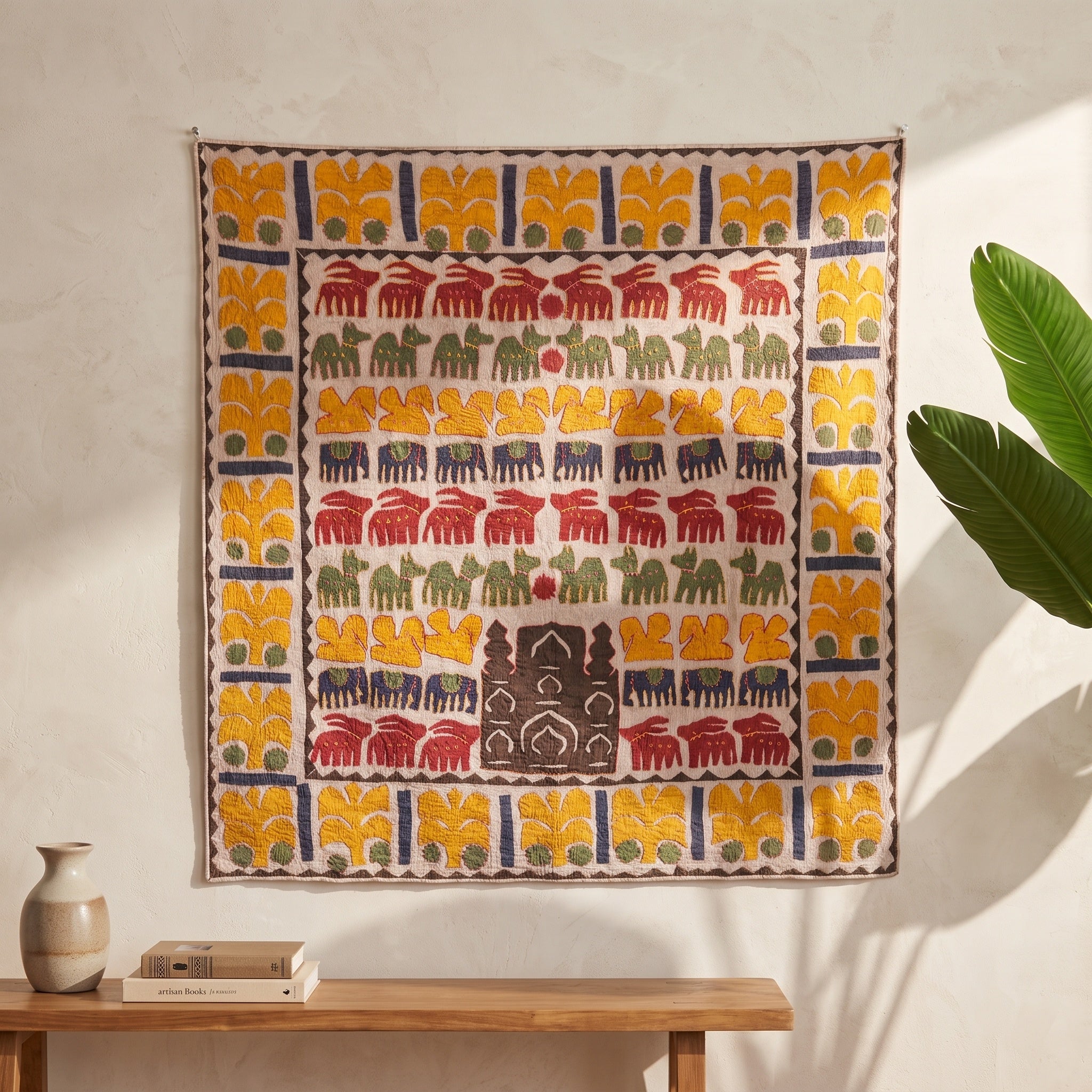 Dreamy Haze Appliqué Pure Cotton Wall Hanging