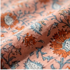 Wild Jasmine Hand Block Printed King Bedsheet Set