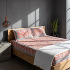 Wild Jasmine Hand Block Printed King Bedsheet Set