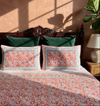 Wild Jasmine Hand Block Printed King Bedsheet Set