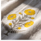 Prairie Bloom Hand Block Printed King Bedsheet Set