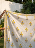 Prairie Bloom Hand Block Printed King Bedsheet Set
