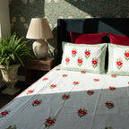 River Stone Hand Block Printed King Bedsheet Set