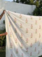 Woven Meadow Hand Block Printed King Bedsheet Set
