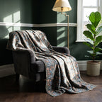 Wild Ginger Vintage Bagru Kantha Throw — front side, Victorian heritage interior styling