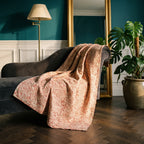 Trillium Vintage Bagru Kantha Throw — reverse side styled in a jewel-toned living room