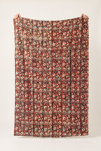 Wild Bergamot Vintage Handmade Bagru Block Print Kantha Throw