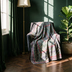 Bunchberry Vintage Bagru Kantha Throw — front side, Victorian heritage interior styling