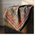 Bunchberry Vintage Handmade Bagru Block Print Kantha Throw — flat lay showing front and back