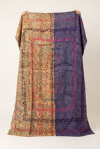 Bunchberry Vintage Handmade Bagru Block Print Kantha Throw