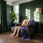 Bunchberry Vintage Bagru Kantha Throw — reverse side, Victorian heritage interior styling