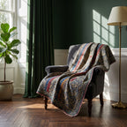 Sweetgrass Vintage Bagru Kantha Throw — front side, Victorian heritage interior styling