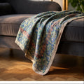 Hawthorn Vintage Handmade Bagru Block Print Kantha Throw — flat lay showing front and back