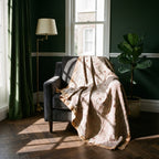 Prairie Crocus Vintage Bagru Kantha Throw — reverse side, Victorian heritage interior styling