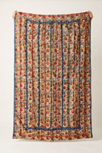 Bearberry Vintage Bagru Block Print Kantha Throw — front side catalog flat lay