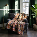 Bearberry Vintage Bagru Kantha Throw — front side, Victorian heritage interior styling