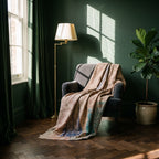 Bearberry Vintage Bagru Kantha Throw — reverse side, Victorian heritage interior styling