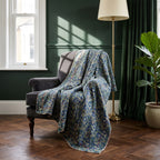 Cattail Vintage Bagru Kantha Throw — front side, Victorian heritage interior styling