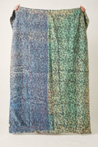 Cattail Vintage Bagru Block Print Kantha Throw — reverse side catalog flat lay
