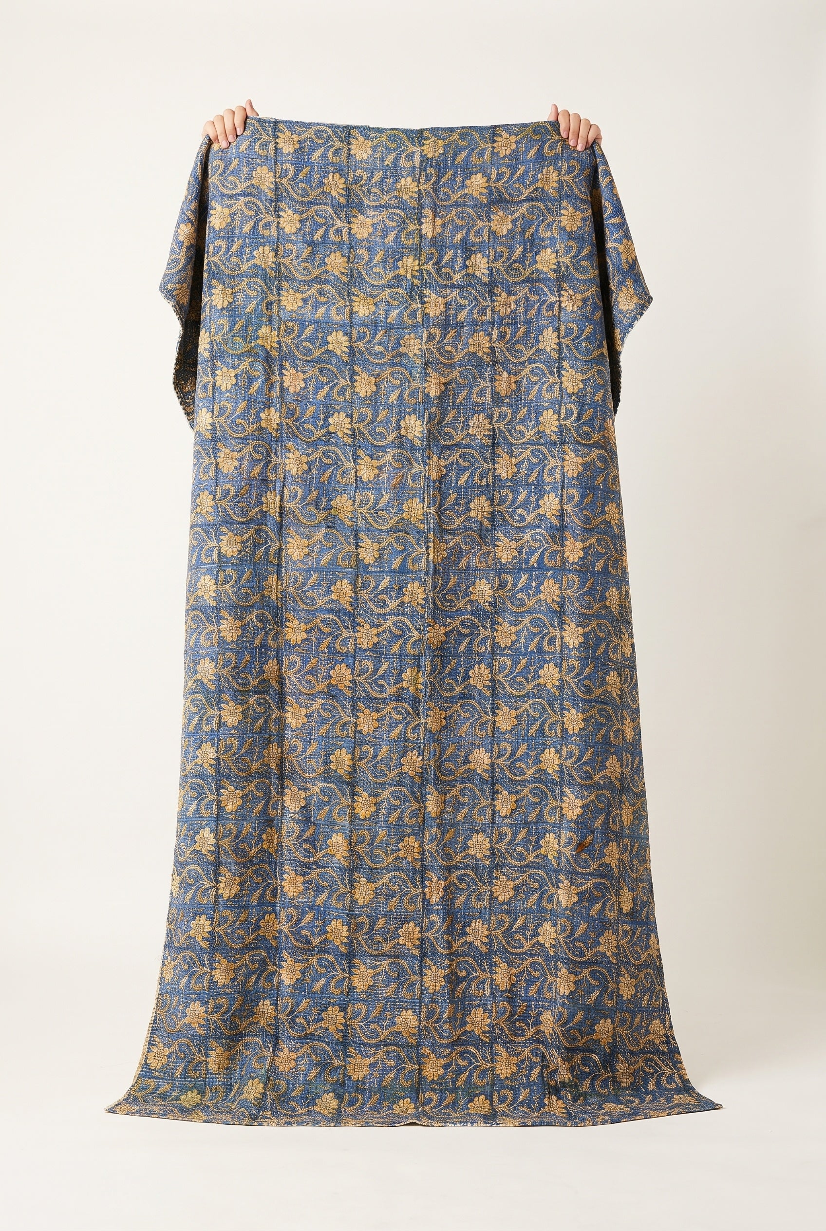Saskatoon Vintage Handmade Bagru Block Print Kantha Throw