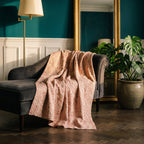 Saskatoon Vintage Bagru Kantha Throw — reverse side styled in a jewel-toned living room