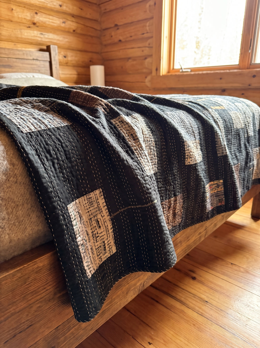 Vivid Indigo Handmade King Bedspread