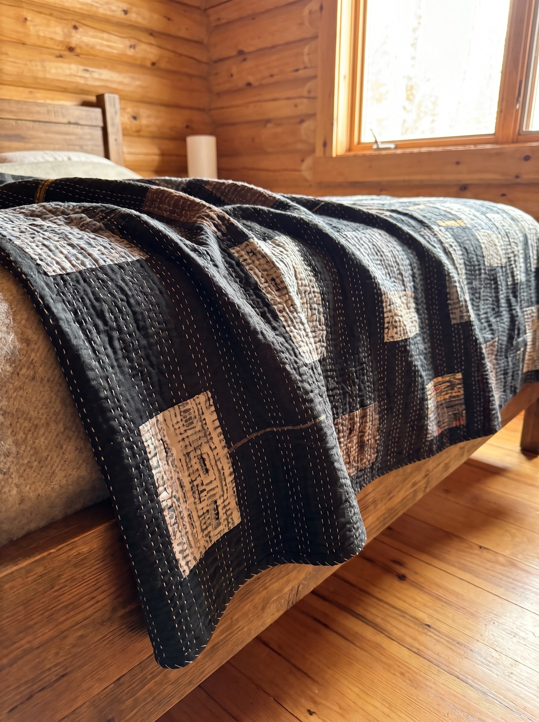 Vivid Indigo Handmade King Bedspread