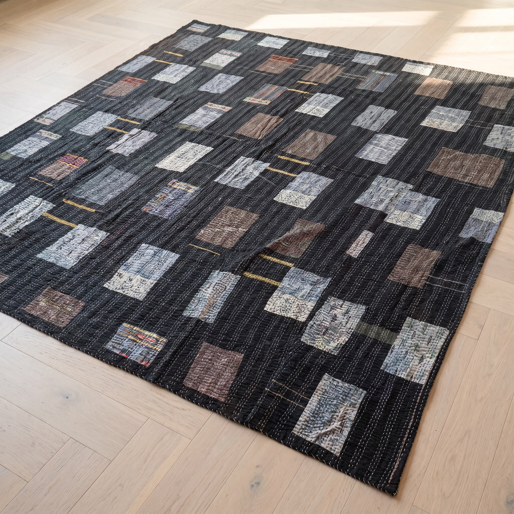Vivid Indigo Handmade King Bedspread