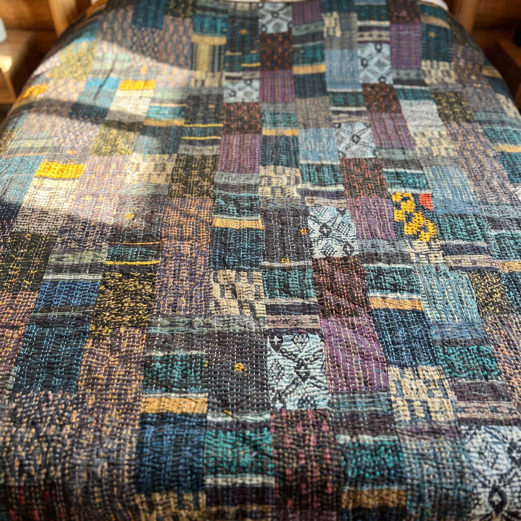 Azure Mist Handmade King Bedspread