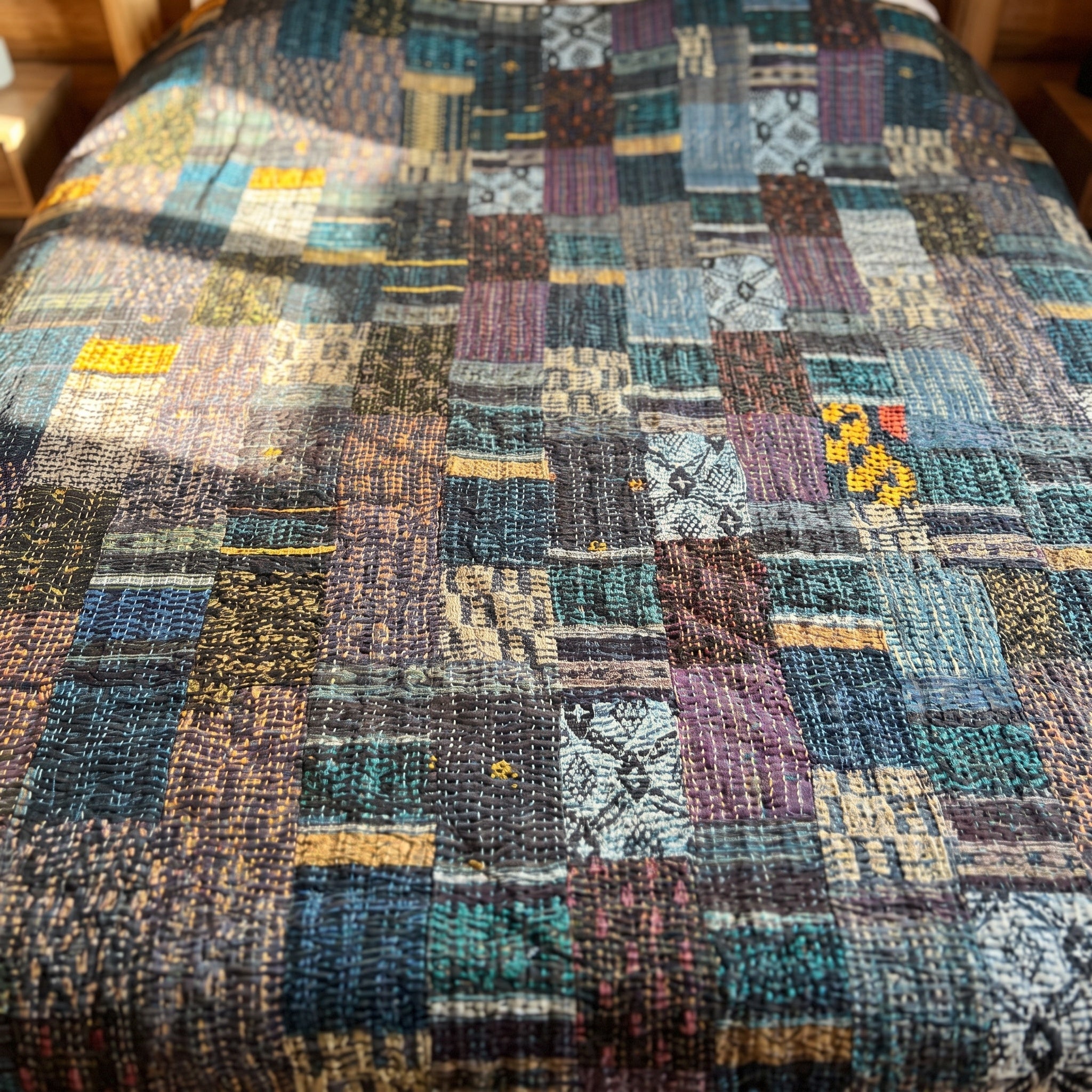 Azure Mist Handmade King Bedspread